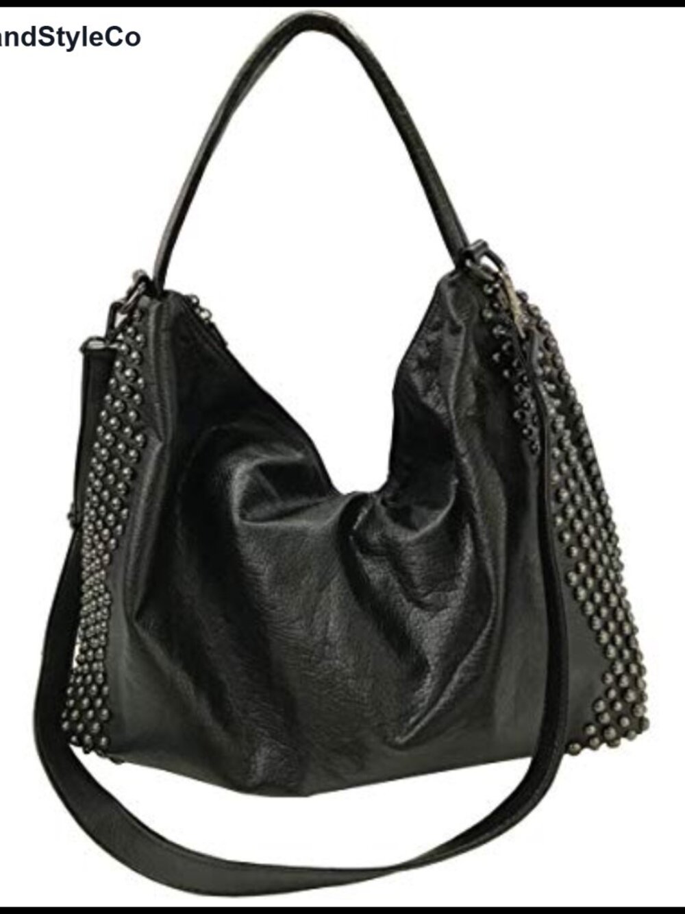 Gothic Studded Doctor Tote Satchel Large Capacity Shoulder Bag PU Leather